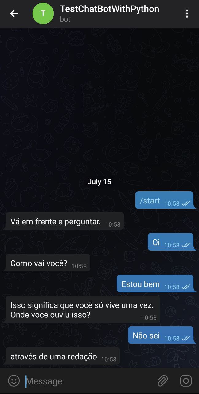 Exemplo de conversa no Telegram